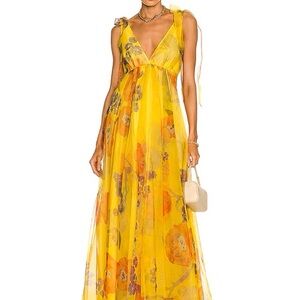 STAUD Yellow Maxi Gown Sleeveless